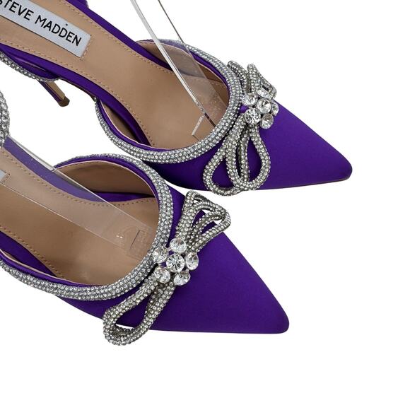 Steve Madden Heels Viable Pump‎ High Heels Women's Size 6.5 Jeweled Rhinestone - Picture 5 of 11